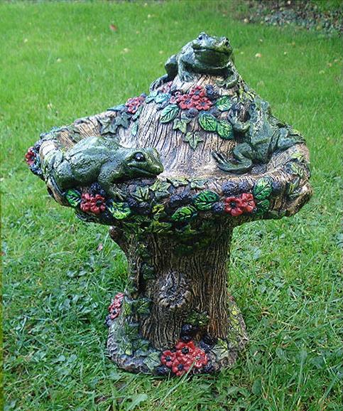Frog and Flower Birdbath GF4004